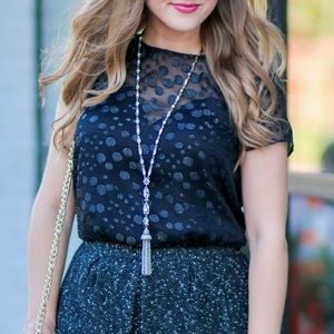 Baublebar jeweled chain tassel necklace